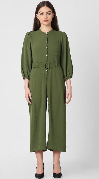 Green Buttoned Jumpsuit