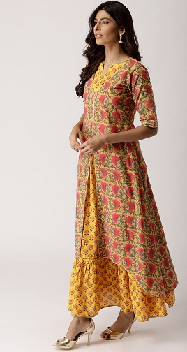 Haldi Party Designer Fusion Skirt Kurti  Marriage Shaadi Indian Wear
