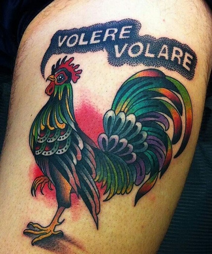 Italian Rooster Tattoo