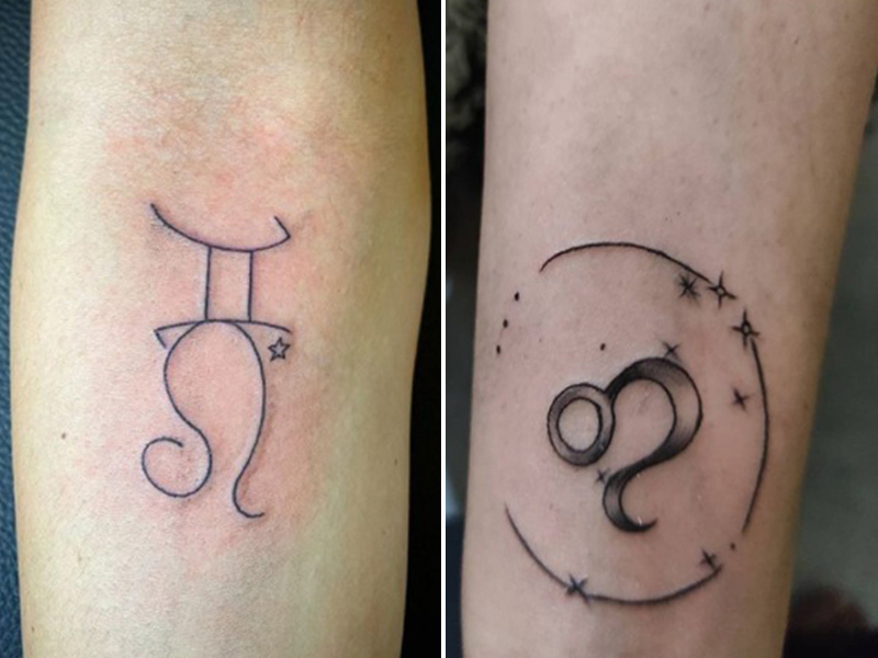 Zodiac sign leo tattoo designs