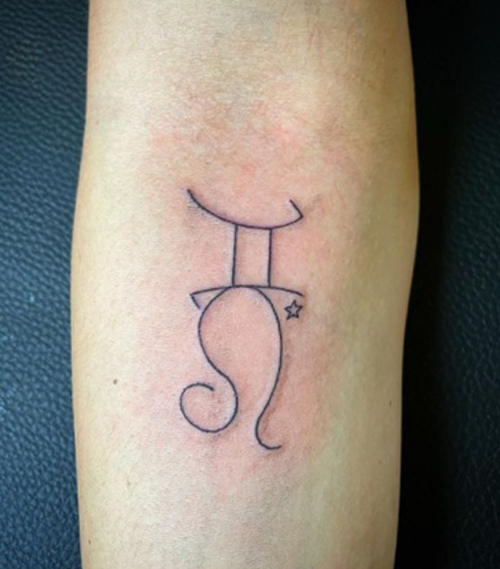 Leo Glyph Symbol Tattoo