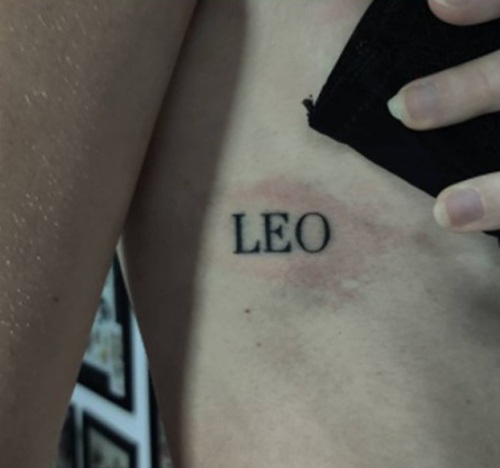 Leo Tattoo Design In Simple Letters