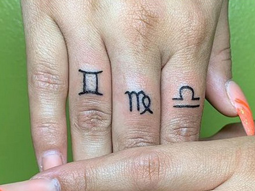 Libra Finger Tattoos
