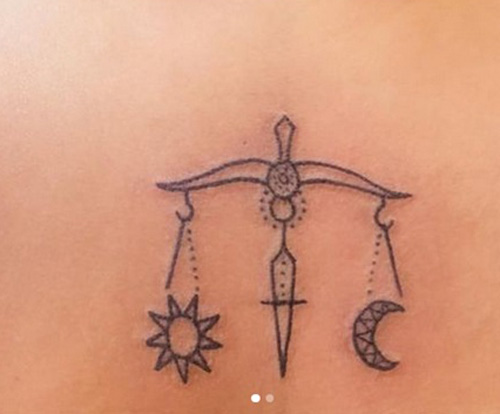 Libra Sign Tattoo With Sun And Moon