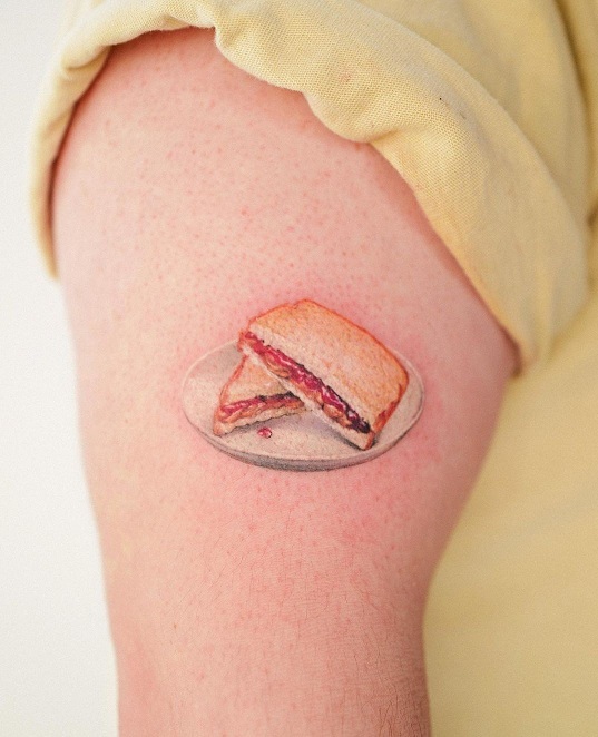 Realistic Sandwich Tattoo Design