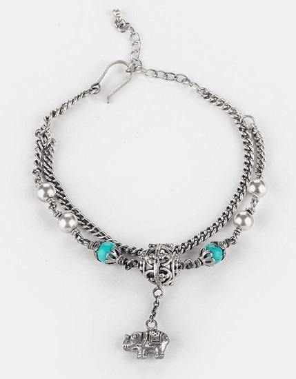 Silver Chain Charm Bracelet