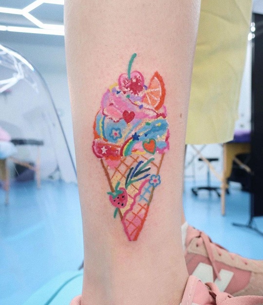 Spunky Icecream Tattoo Design