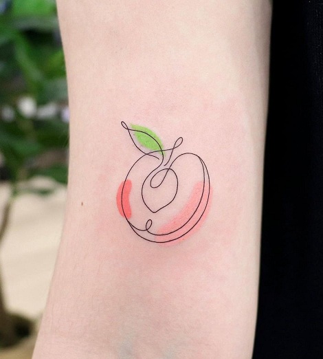 Thin Lined Avocado Tattoo