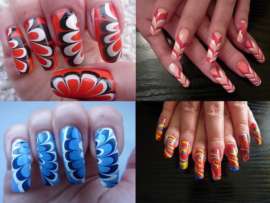9 Pictures of Easy Water Marble Nail art Designs