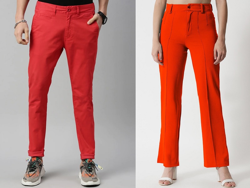Elegant red trousers for women - VICOLO - Pavidas-as247.edu.vn