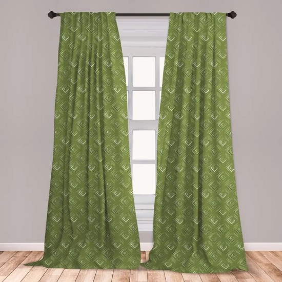 Green Curtain Designs For Bedroom