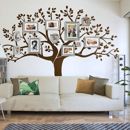 Quirky Family Tree Wall Stickers For Hall