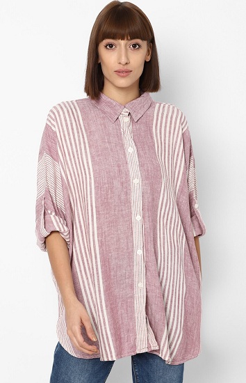 Women’s Long Striped Linen Shirt