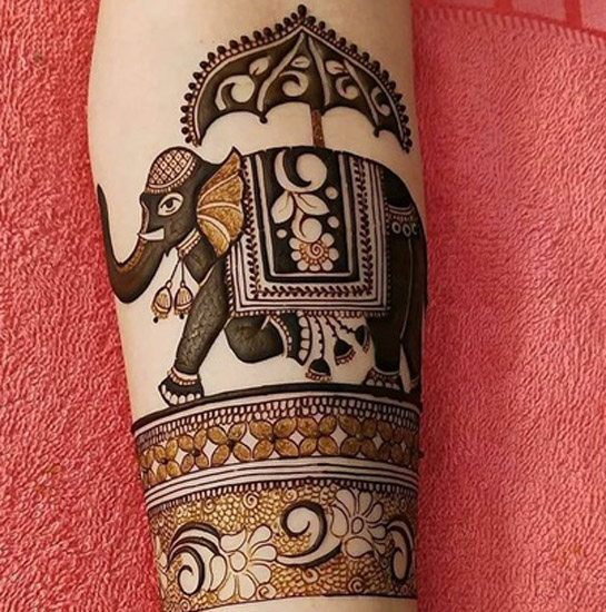 How to draw elephant in mehndi design for bridal henna - YouTube