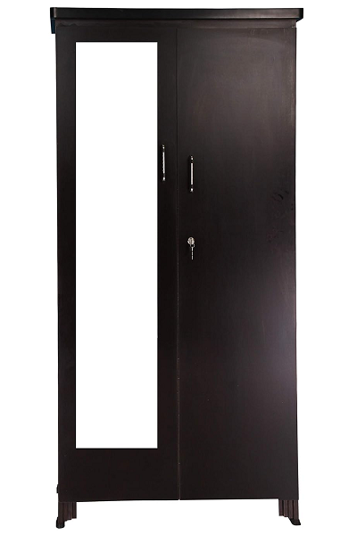 Black 2 Door Wardrobe With Mirror