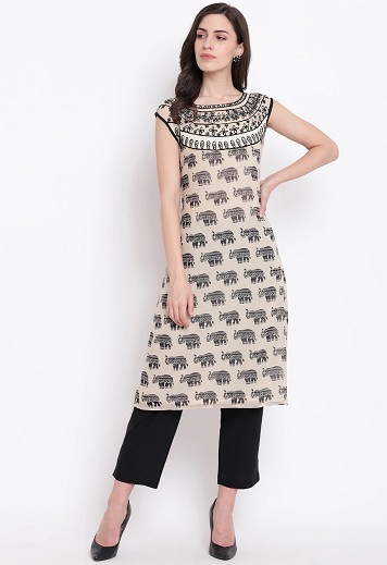 Georgette with Flower Print Fancy Long Gown Kurti collection at best rate