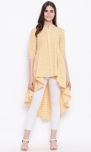 Checked High Low Tunic