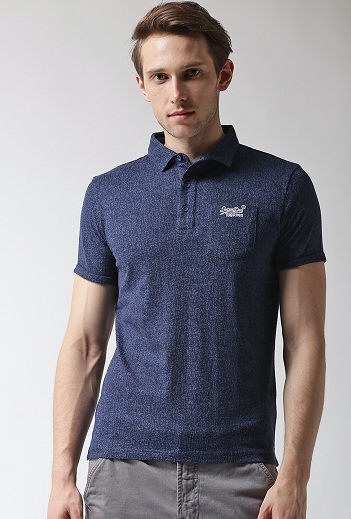 Superdry T-shirt with Collar and Pocket