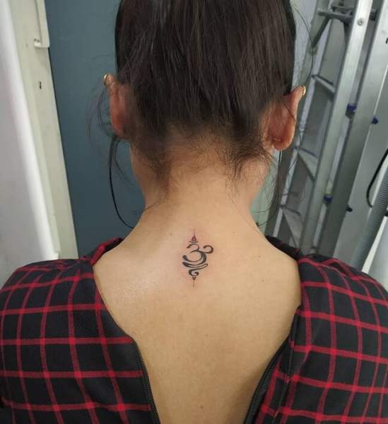 Om Tattoo Designs On Neck