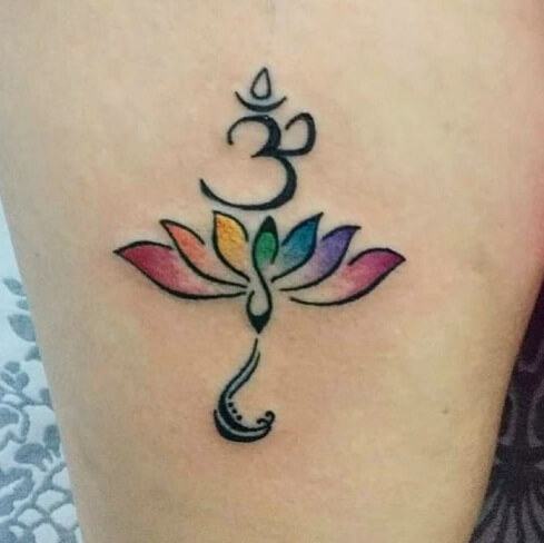 Om Tattoo with Lotus