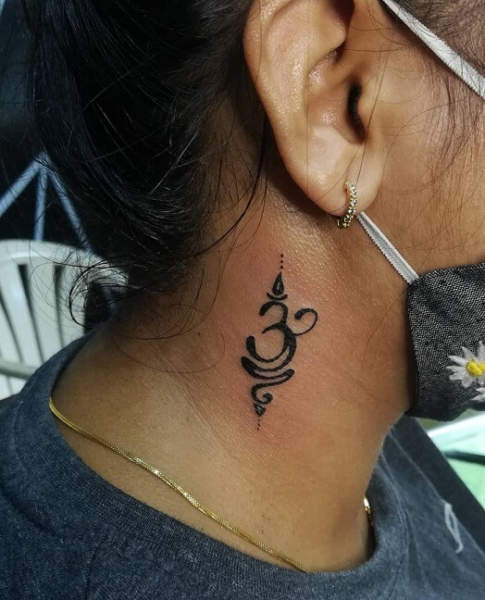 Temporary Tattoowala Maa Om with Ganesh Tattoo Waterproof Men and Women  Temporary Body Tattoo…