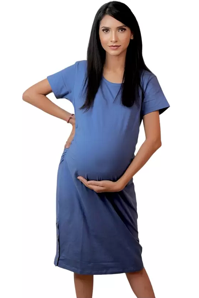 Blue Maternity Dress Tunic