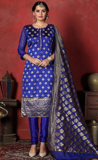 Blue Silk Salwar Suit