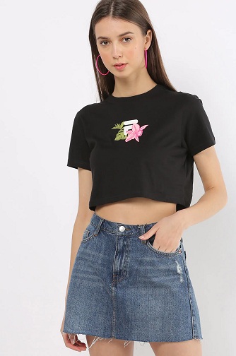 Half Sleeve Relaxed Fit Crop Top