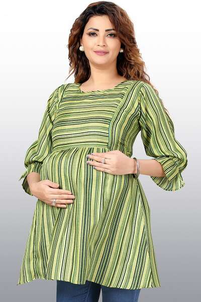 Striped Cotton Maternity Tunic