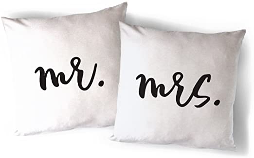 Mr and Mrs Couple Pillow Covers