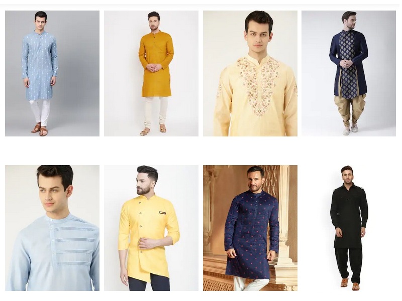 Mag Men's Casual Cotton Blend Check half sleeve short kurti For Men