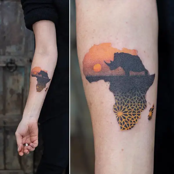 Buy Africa Map Temporary Tattoo African Continent Tattoo Tiny Online in  India  Etsy