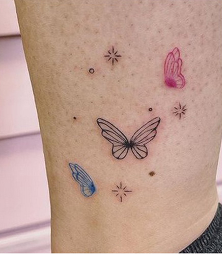 Colorfulflying Butterfly Tattoo