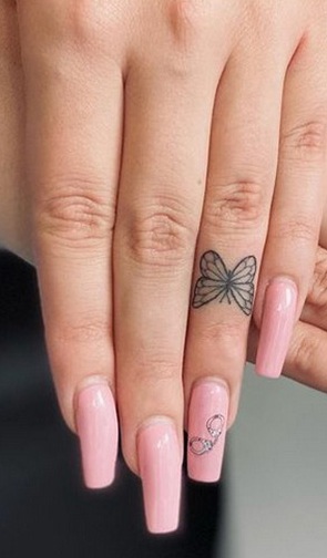 Cute Butterfly Finger Tattoo