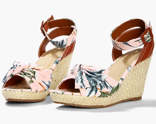 Floral High Heel Sandals with Bow