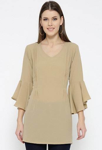 Georgette Tunic with Bell Sleeves