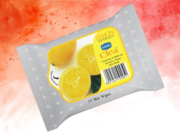 Ginni Clea Cleansing & Makeup Remover Wet Wipes With Lemon