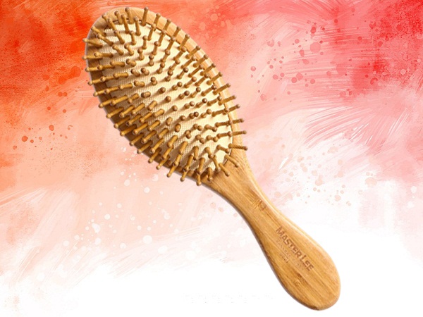 Healifty Handle Hair Comb Massage Comb Wooden Bristles