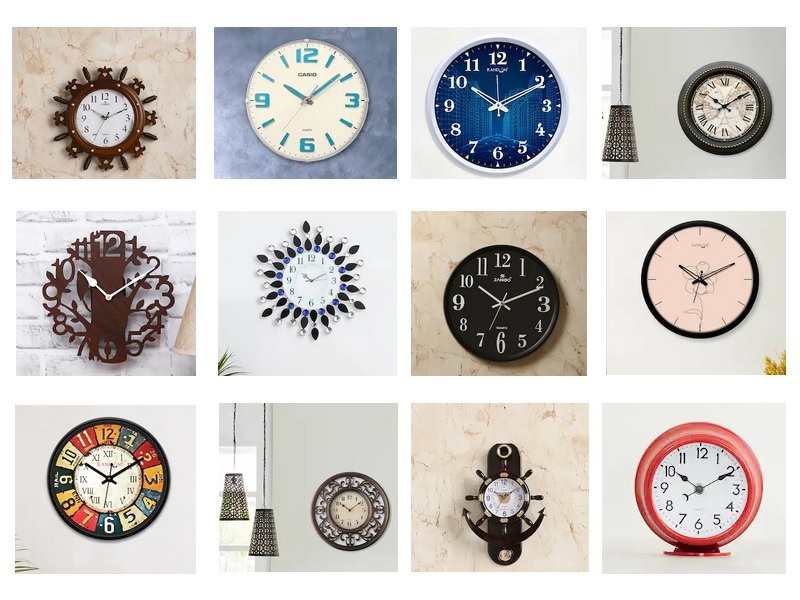 Wall Clock Rectangle Shape Clock English Numerals Clock 12” Home Decor 