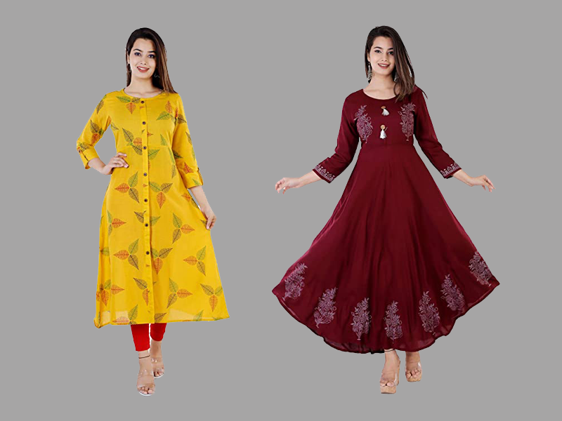 Buy Online Maroon Hit Design Long Kurti With All Buttons Stitched And Belt   Kurtis  Tunics Online India