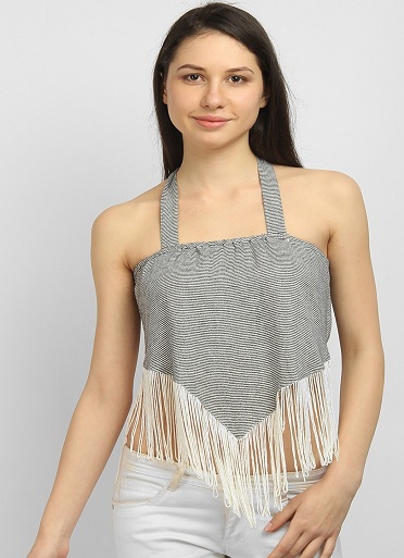 A-Line Crop Top with Fringes