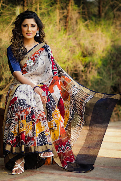 Batik Chanderi Saree