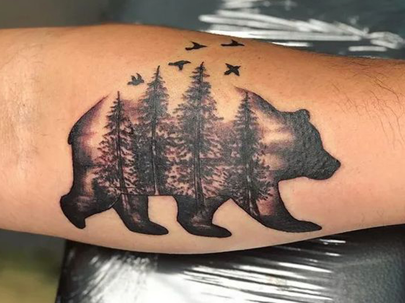 Lovely black bear tattoo  Tattoogridnet