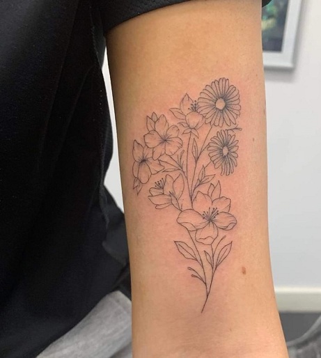 Beautiful Floral Arm Tattoo