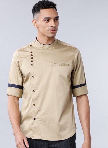Beige Party Wear Casual Shirts