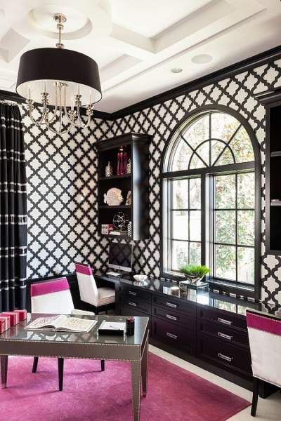 Black And White Small Office Space Design