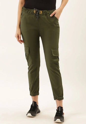 Green Cropped Cargo Pants