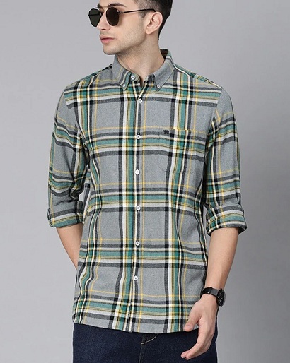 Mens Clothing Shirts Casual shirts and button-up shirts Vision Of Super Cotton Flame-print Checked Shirt in Green for Men 