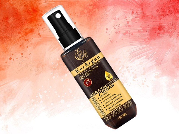 Just Peachy Kerargan Keratin Argan Oil Heat Protectant Styling Spray