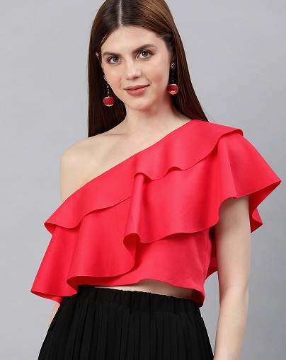Dark Red Peplum Top With Lehenga Buy Bridal Peplum Lehenga Dress